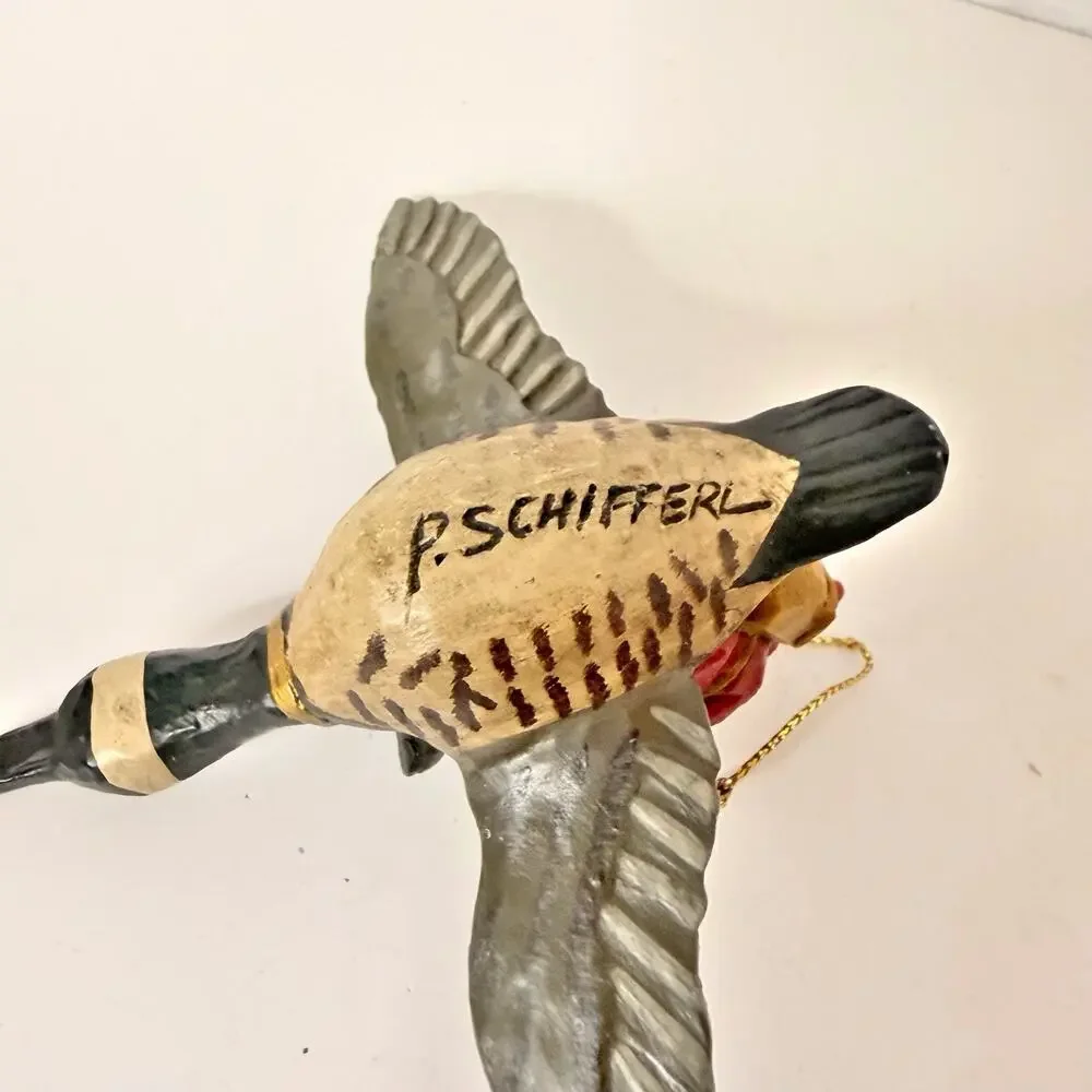 Pam Schifferl Ornament Santa Riding Flying a Canadian Goose Midwest CF Christmas